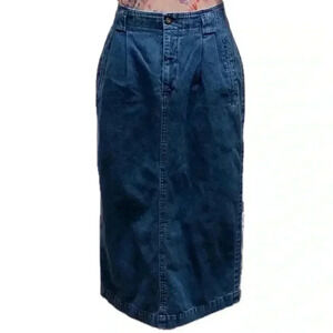 Vintage Liz Sport High Waist Long Denim Skirt Size‎ 10